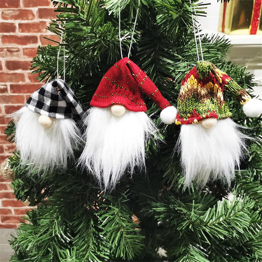 6PCS Christmas Faceless Gnome Doll Elf Pendant Xmas Tree Hanging Ornaments