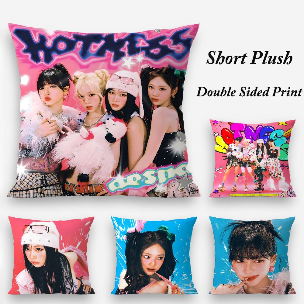 A-Aespas-K-Karina Kpop Style Girl Pillow Case Plush Fabric Soft Double Sided Print Sofa Cushion Cover Throw Pillow Covers