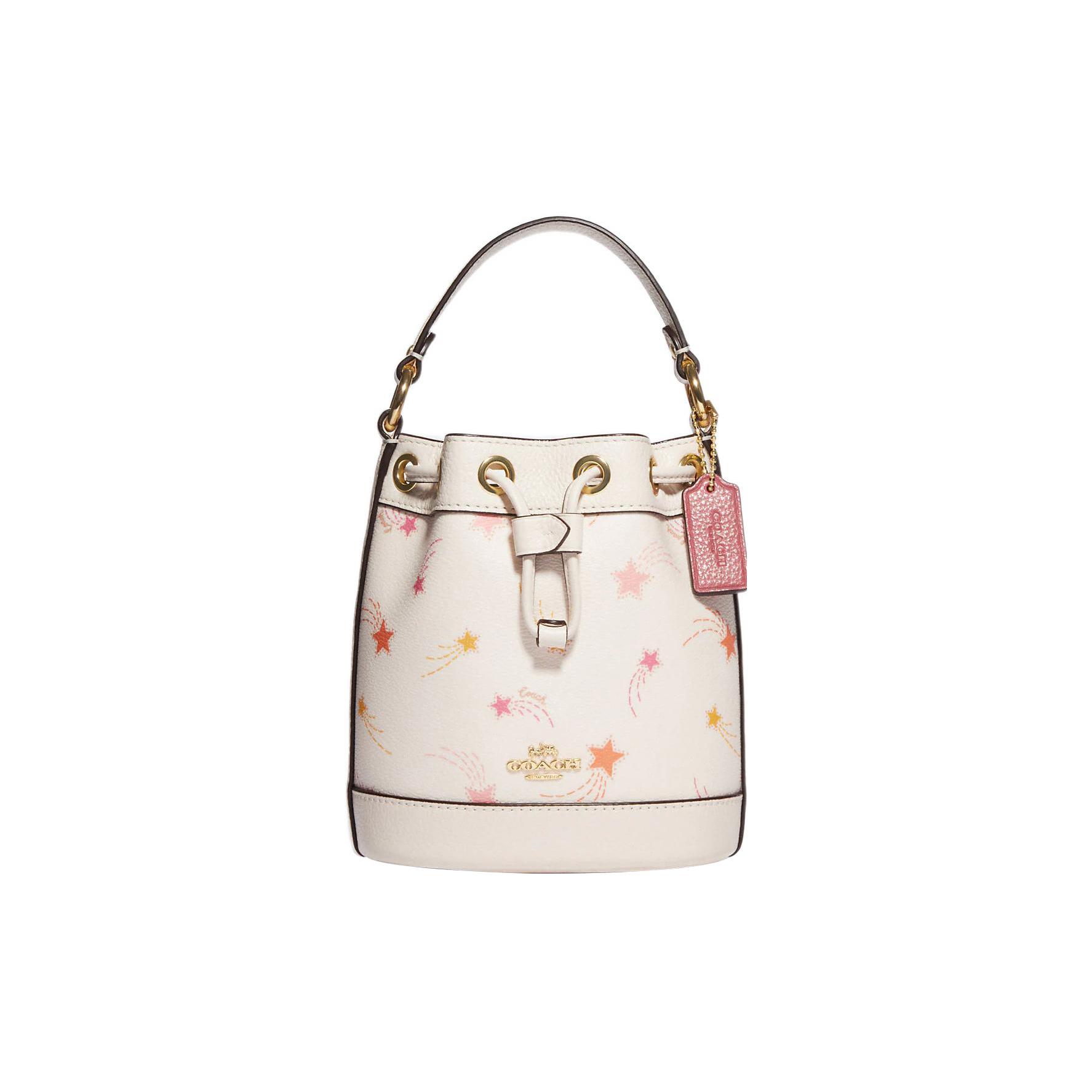 

Новая сумка-ведро COACH Dempsey из коровьей кожи, Сумка, Сумка на плечо, Сумка через плечо Маленькая женская белая CF165-IMCAH 15*10*17.5CM