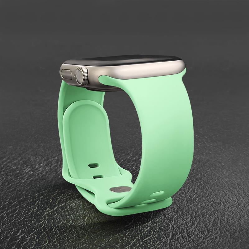 Sport Silicone Strap For Apple Watch Bands 44mm 46mm 42mm 45mm 41mm 49 40mm Correa Bracelet iWatch series 10 11 9 8 7 ultra 3 SE