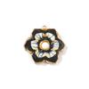 2 PCs Waterproof 304 Stainless Steel & Rhinestone Flora Charms 18K Gold Plated Enamel Flower Pendants For DIY Necklace Making