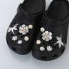 Luxury Crystal Sliver Dragonfly Shoes Charms Set Summer 2026 White Flower Pearl Clogs Accessories DIY Woman's Shoes Decorations
