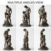 Statue Ornament, Mythology Collectible Bookshelf Vintage Ornament with Distressed Bronze Texture Wrinkled Clothing Pattern for Home Living Room