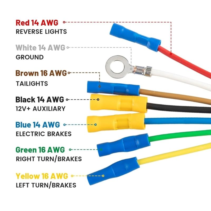 Easy to Install 7 Pin Motorhomes Wiring Harness Connector Adapter Cable for Enhanced Safety and Functionality in Towing