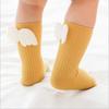 Baby Girls Knee High Socks Angel Wing Summer Autumn Cotton Socks Solid Candy Color Kids Toddler Short Socks for Children