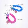 Kitschige Farbe Herz Perlen Schlüsselanhänger Schlüsselanhänger