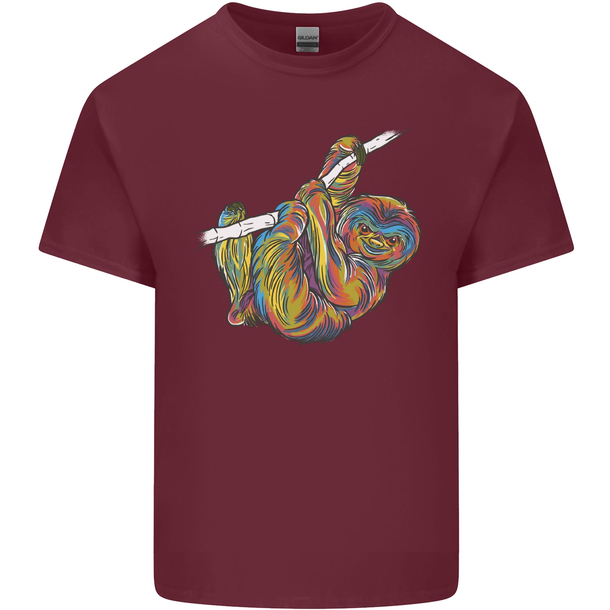 A Colourful Sloth on a Branch Unisexs Light Cotton TShirt S