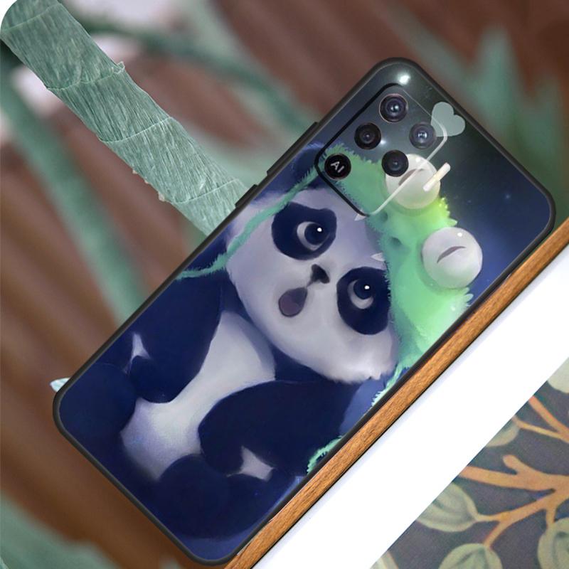 Cute Cartoon Panda For OPPO A52 A72 A92 A98 A78 A58 A5 A9 A15 A17 A77 A53S A57S A94 A74 A54 A16 A76 A96 Case