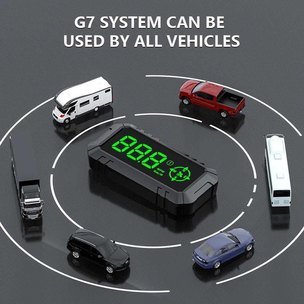 ZQKJ G7 GPS Speedometer Digital HUD Head Up Display Big Font Compass Speed Meter KMH MPH Auto Accessories for All Cars