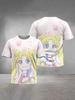 2026 Summer Sailor Moon Retro Cosplay T-shirt Oversized 3D Printed Short-sleeved Family Unisex Children's Sports Shirt