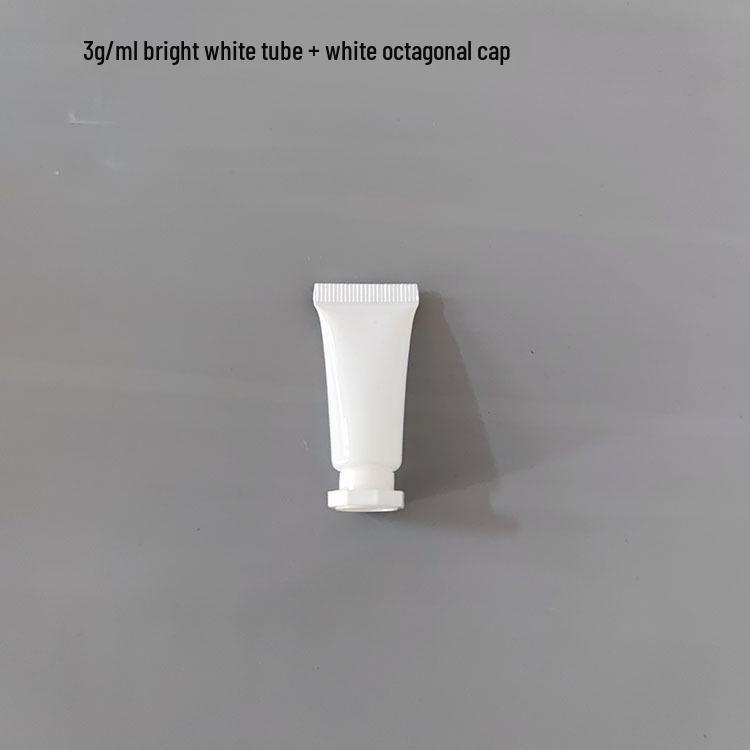 3g PE Plastic Bottle 3ml: White Soft Tube for Skincare Cosmetics, Trial Size Packaging.