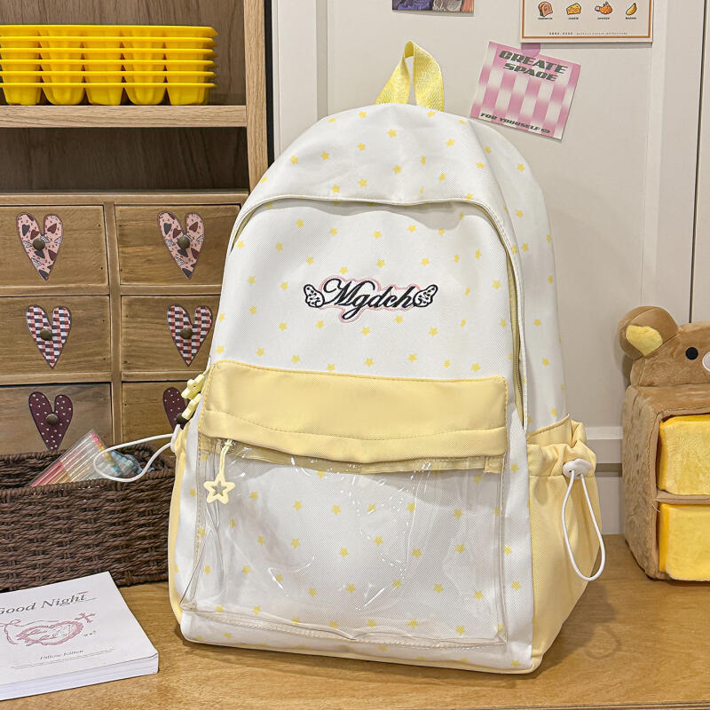 Contrast Printed Student Schoolbag Women's Lightweight Large Capacity Backpack