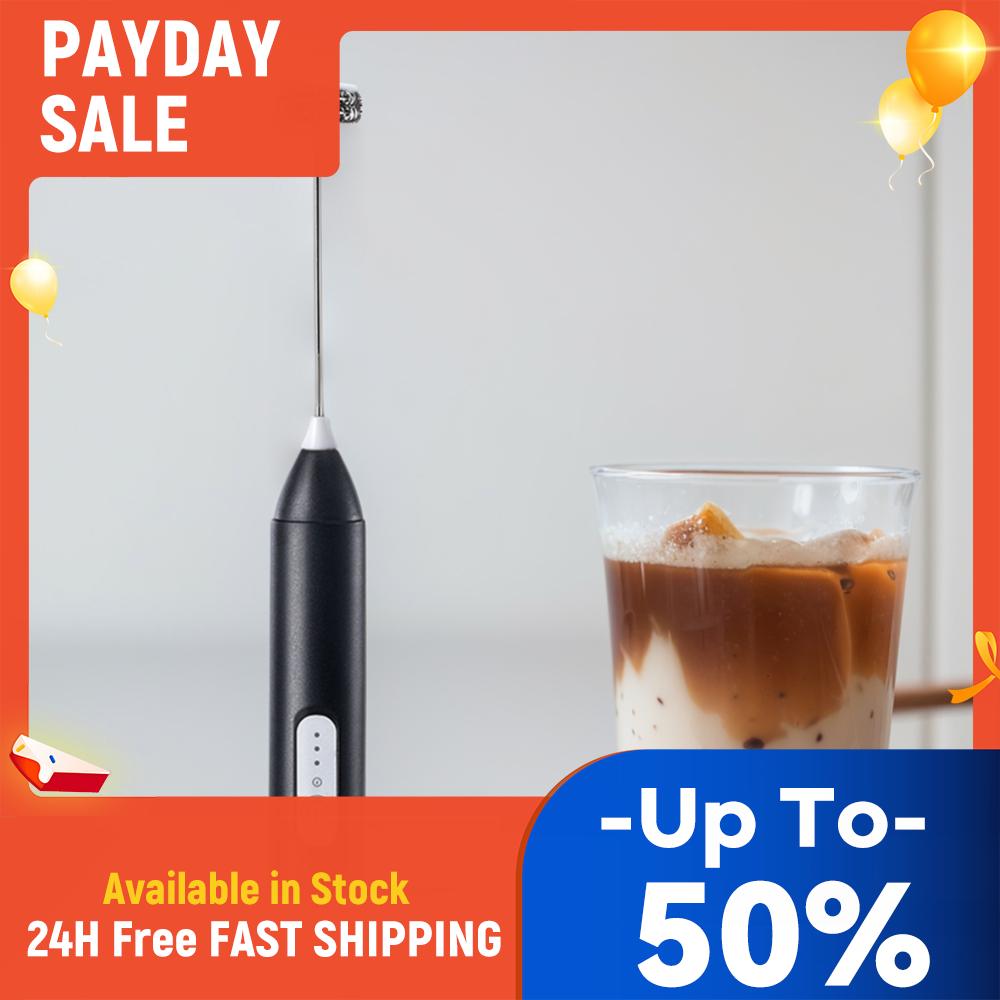 Mini Milk Frother Rechargeable Automatic Rotary Egg Beater Portable Coffee Cappuccino Creamer Stirrer Household Baking Tool