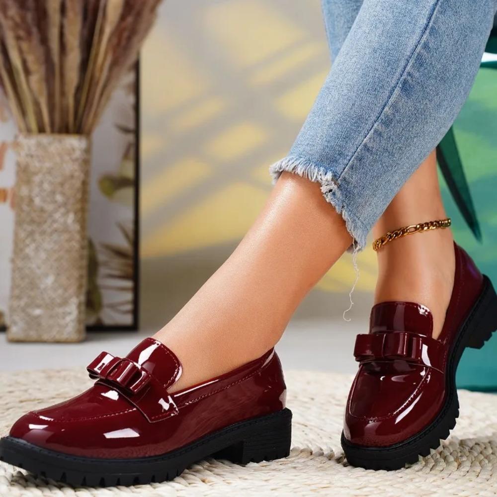 Fashion 2024 Summer Ladies New Fashion Round Toe Retro Solid Color Mary Jane Shoes Daily Casual Shopping Ladies High Heels  Oxford Mujer