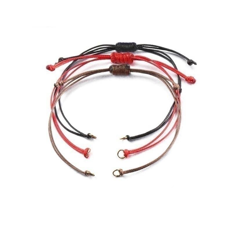 2 Stück Handgefertigtes Gewebtes Armband Halbfertiges Handseil für Frauen Mädchen Wachsfaden Armbänder Freundschaftsschmuck Geschenk