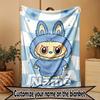 Custom Name Personalized Labubu Print Blanket, Home Decor, Bedroom, Sofa, Camping, Couch, Gifts for Birthday Christmas