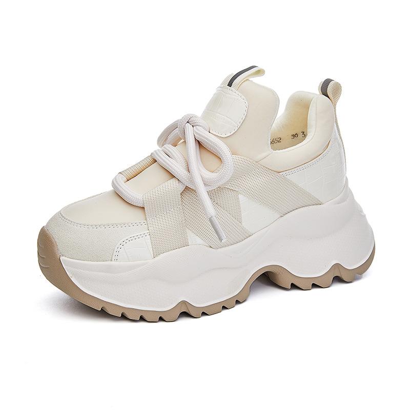 Daddy Shoes Girl 2025 Autumn New Sports and Casual Shoes Muffin Platform Versatile Small Inner Height Increasing Women's Shoes