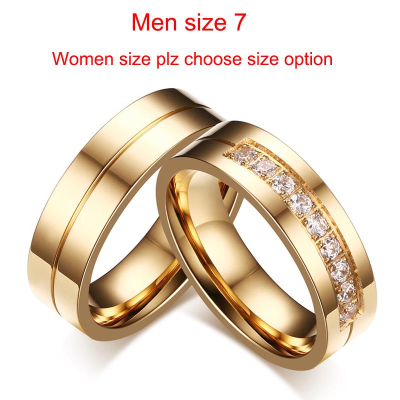Vnox 1 Pair Wedding Rings for Women Men Couple Promise Band Stainless Steel Anniversary Engagement Jewelry Alliance Bijoux