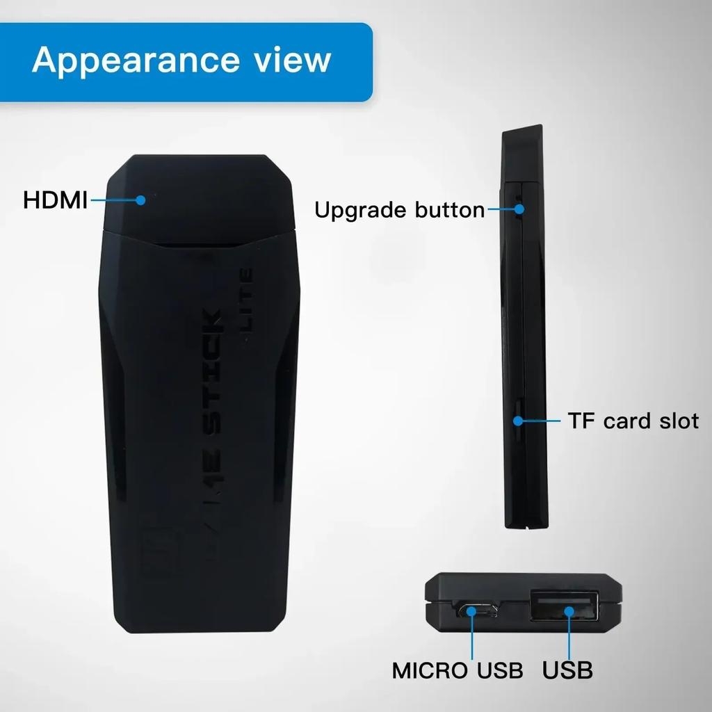M8 Video Game Consoles 4K HD Output Retro Game Stick 20000+ Classic Games 23+ Emulators 2.4G Double Wireless Controller For Kids