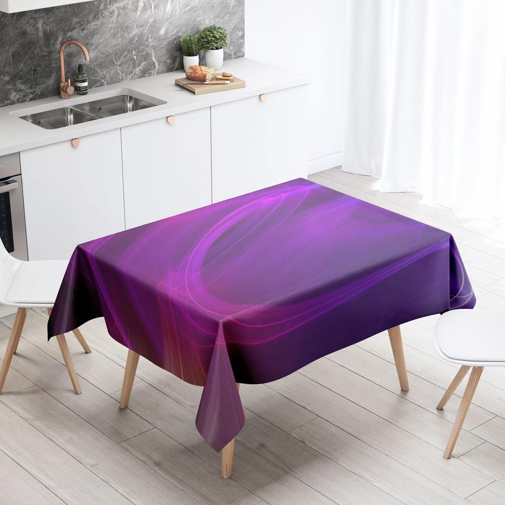 Geometric Line Tablecloth Home Decor Stain Resistant Waterproof Table Decoration Rectangular Kitchen Fireplace Countertop