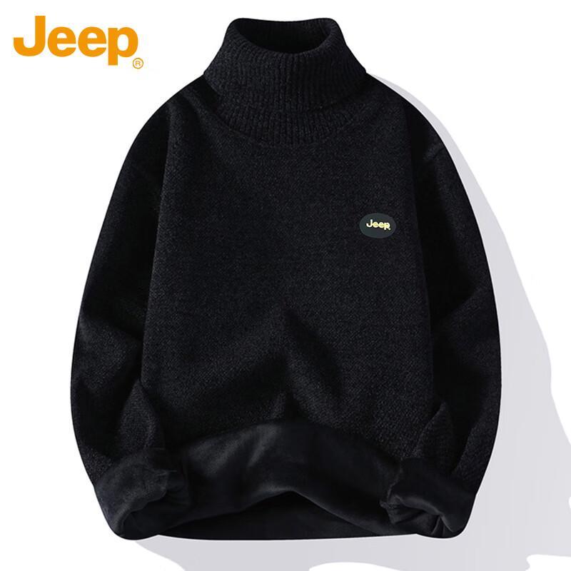 JEEP Men's Loose Fit Turtleneck Knitted Sweater