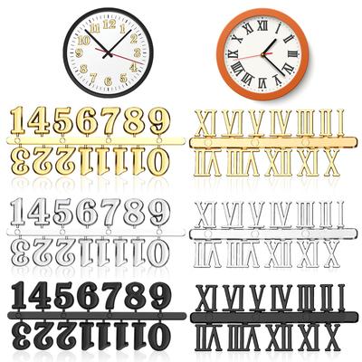 6Pieces DIY Plastic Roman Arabic Clock Number Kit Portable Indoor Office Replacement Repairing Watch Parts Accessories