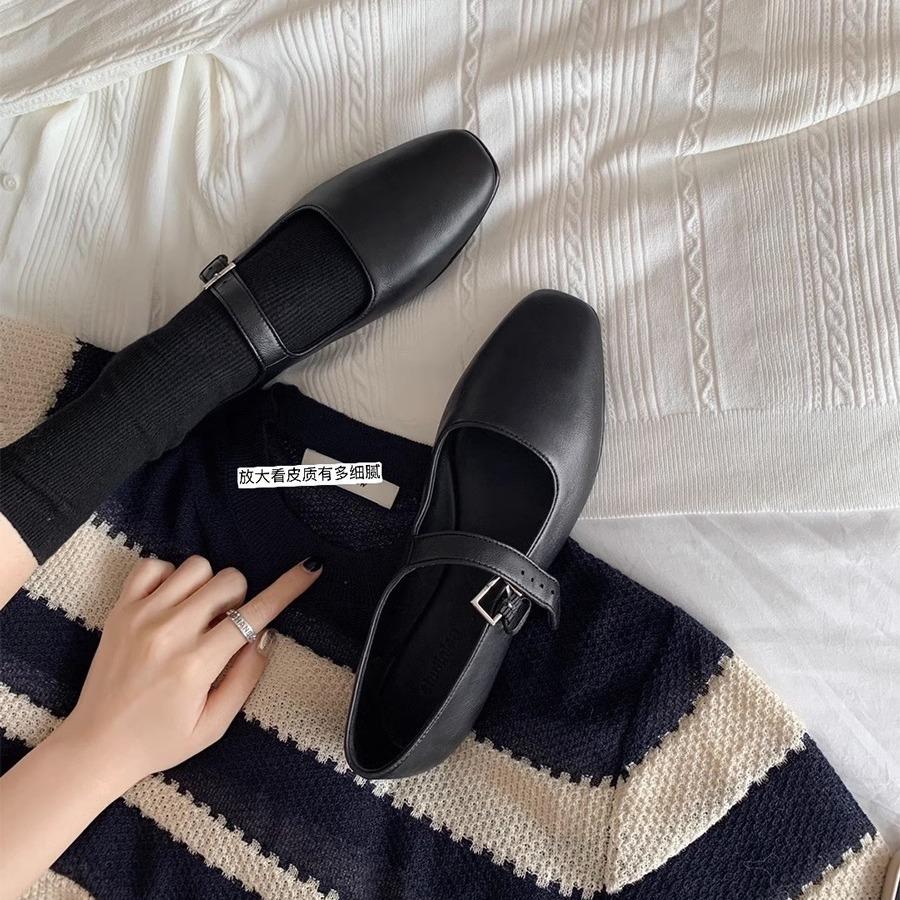 Spot second hair! Grape mother, the same shoes are fashionable and versatile, minimalist flat bottom one-word buckle, Mary Jane single shoes women's