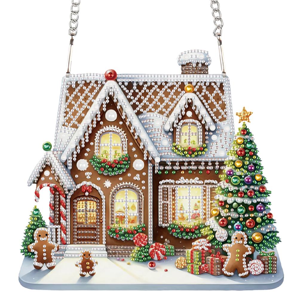 Acryl Sonderform Weihnachts-Thema 5D DIY Diamantkunst Hängedekorationen Strass Diamantkunst Fensteranhänger Heimdeko