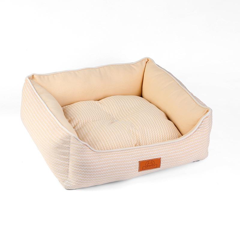 

Европейский стиль съемная и моющаяся квадратная собачья будка, мягкая, толстая, глубокий сон, универсальная кровать для кошек и собак на все времена года M 50*45cm