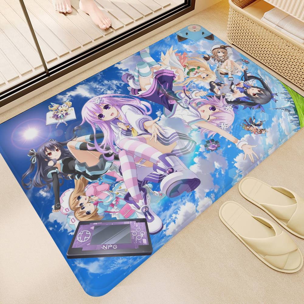 Anime Hyperdimension Neptunia Floor Mat Rectangle Anti-slip Home Soft Badmat Front Door Indoor Outdoor Mat Welcome Doormat