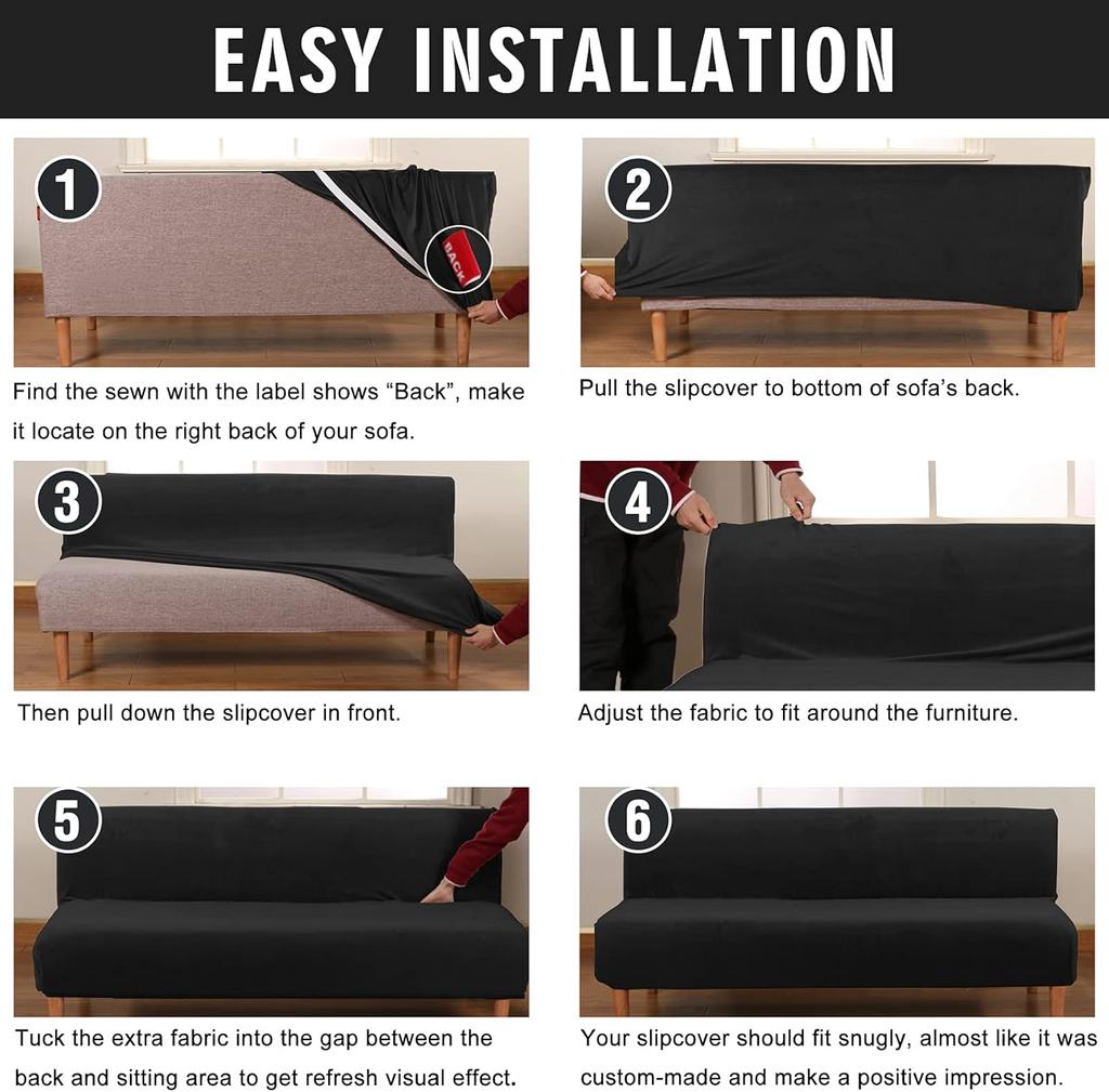 Velvet Stretch Foldable Sofa Bed Cover Futon Covers Elastic Slipcover Furniture Protector
