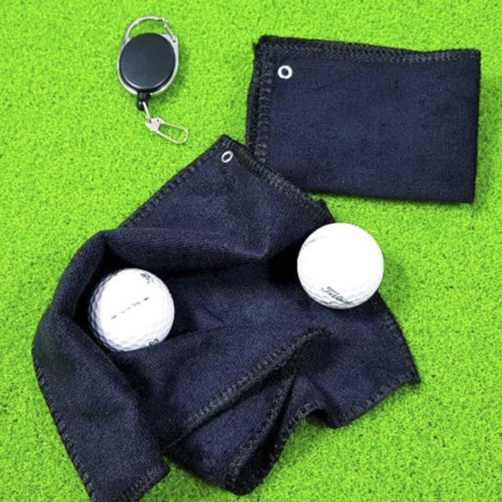 Cotton Golf Ball Cleaning Towel with Retractable Cleaner Square Towel Golf Towel Golfer