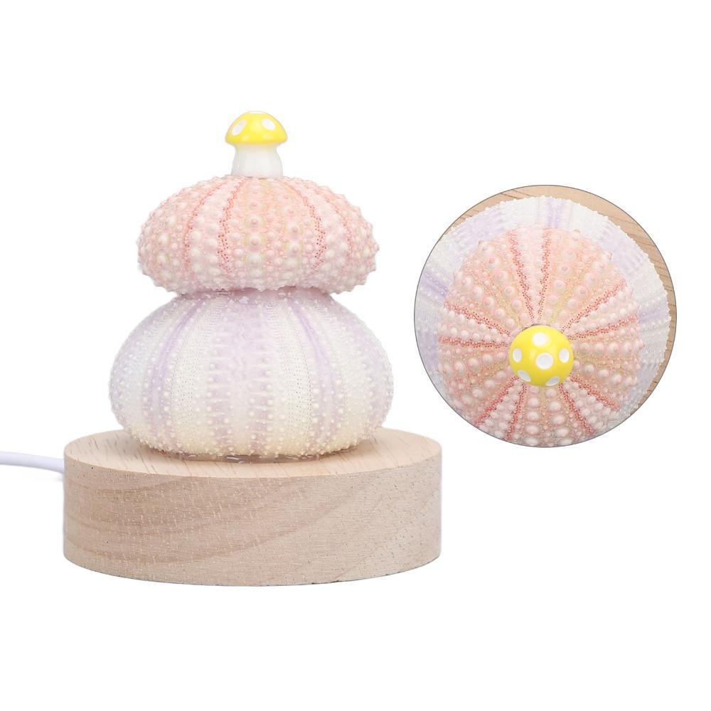 Warm White Light Table Night Light Mushroom Shell Night Lamp Cozy Night Light  Bedside