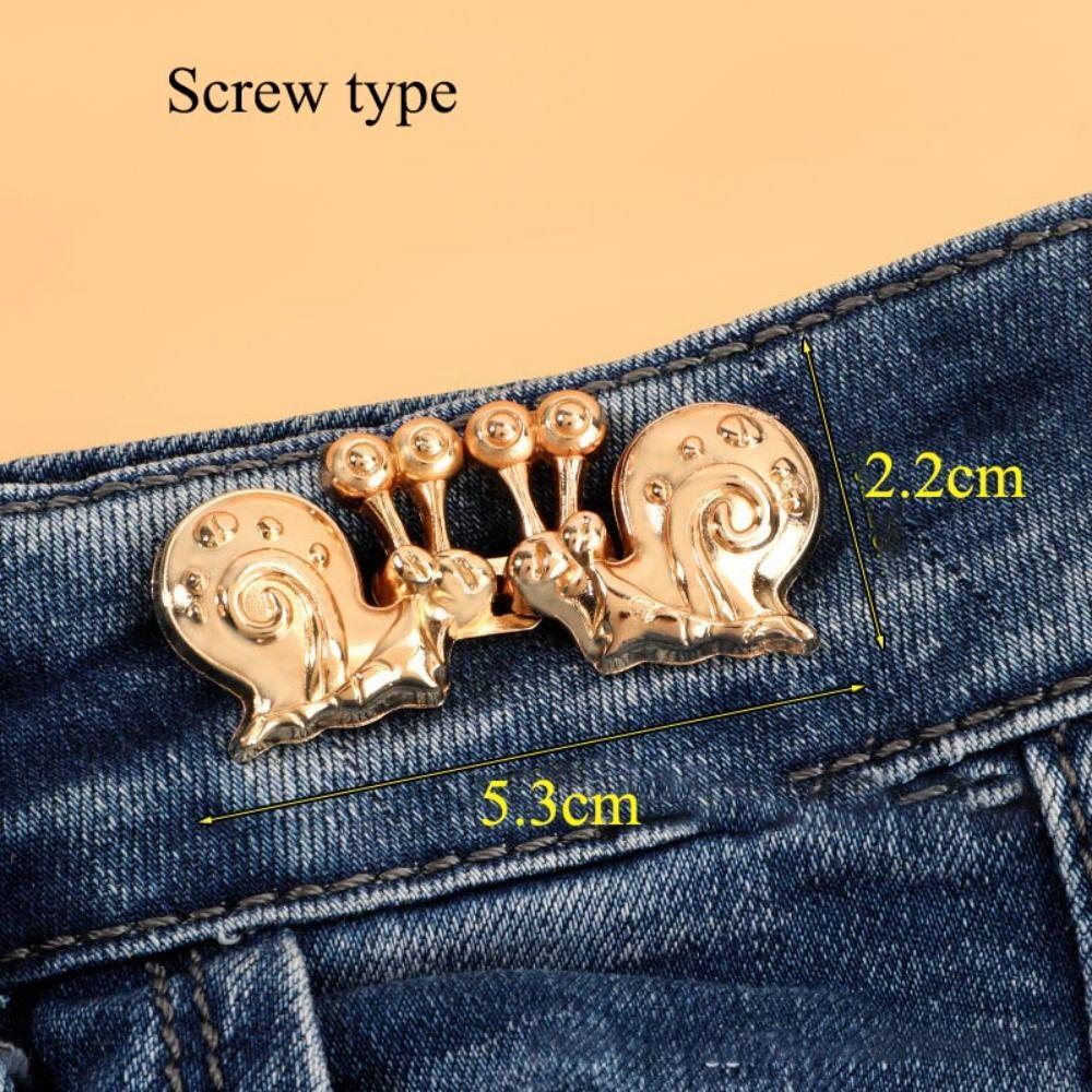 Waist Adjust Jeans Buttons Cartoon Animals Waist Buckle Portable Pants Pins