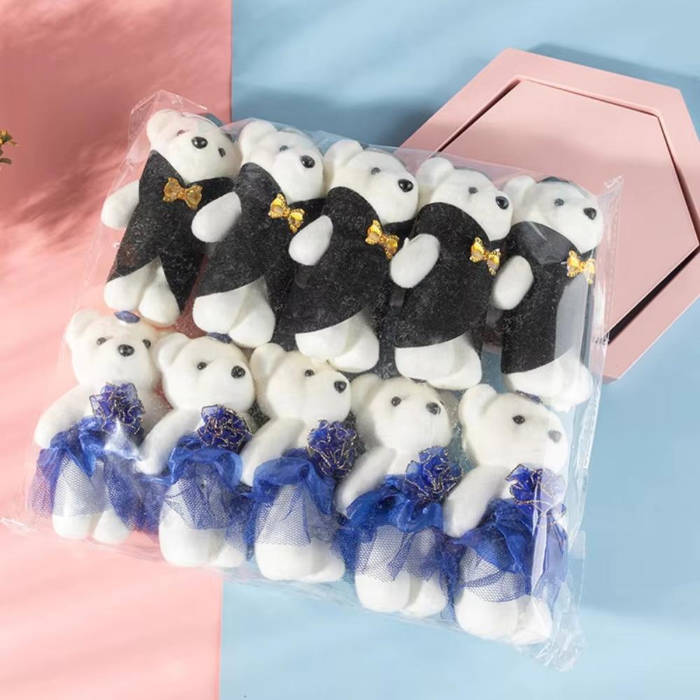 10pcs Foam Bear Bear Plush Foam Toys Couple Bear Cartoon Bouquet Doll Valentine's Day