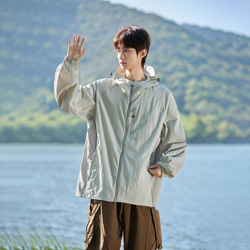 1011 New Outdoor UPF10 Ice Silk Sunscreen Clothing Men's Summer Cool Jacket Loose and Comfortable Mountaineering Sunscreen Clothing