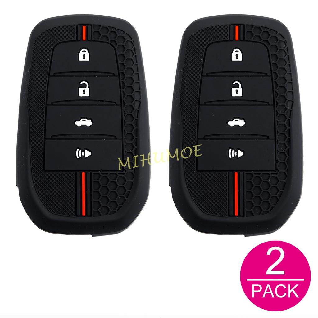 Silicone Car Key Case Chain Cover For Toyota Camry Highlander Corolla Cross Mirai Venza Tundra Tacoma Sequoia Fortuner 4 Buttons