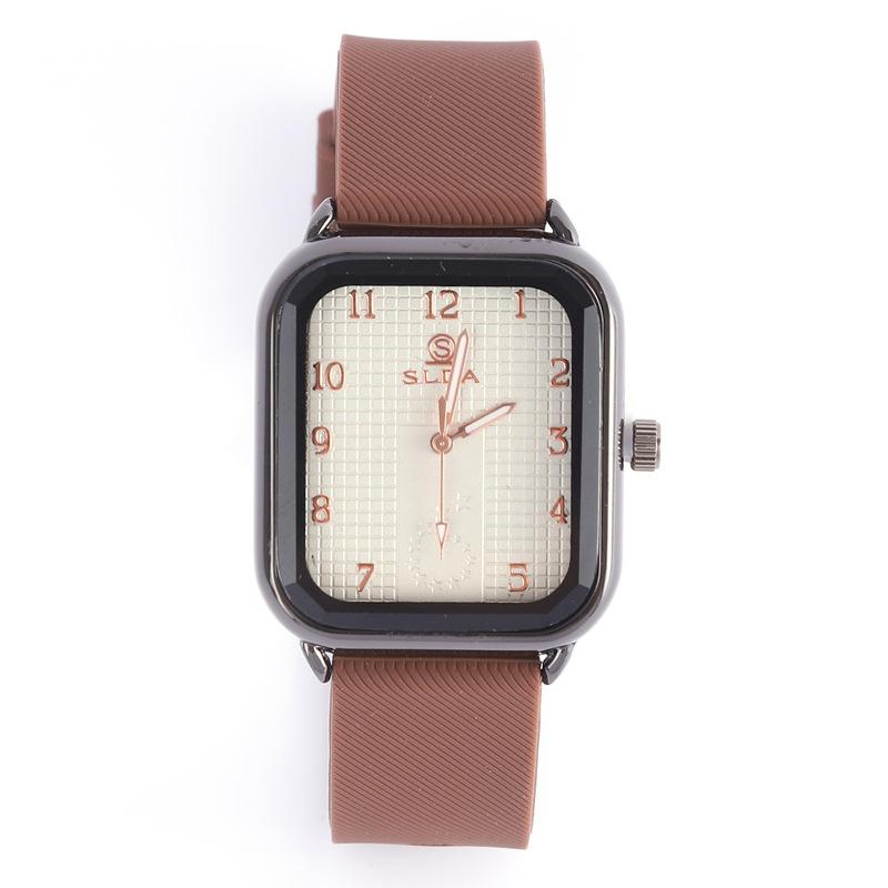 Rectangle Business Casual Men'S Watch Student Fashion Trend Silicone Strap Quartz Watch Men