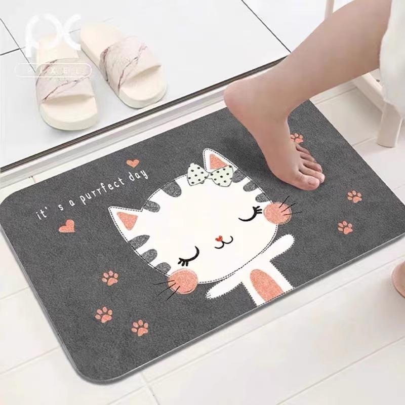 Cartoon einfache Heimfußmatte Imitatkashmir Wasseraufnahme rutschfest Badezimmereingang Badezimmertürmatte Fußmatte