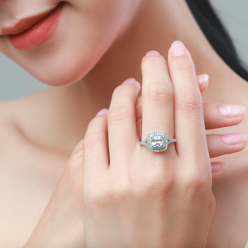 Tancise Classic 925 Sterling Silver Zircon Ring Ladies Jewelry Promesse de mariage Cadeau de fête