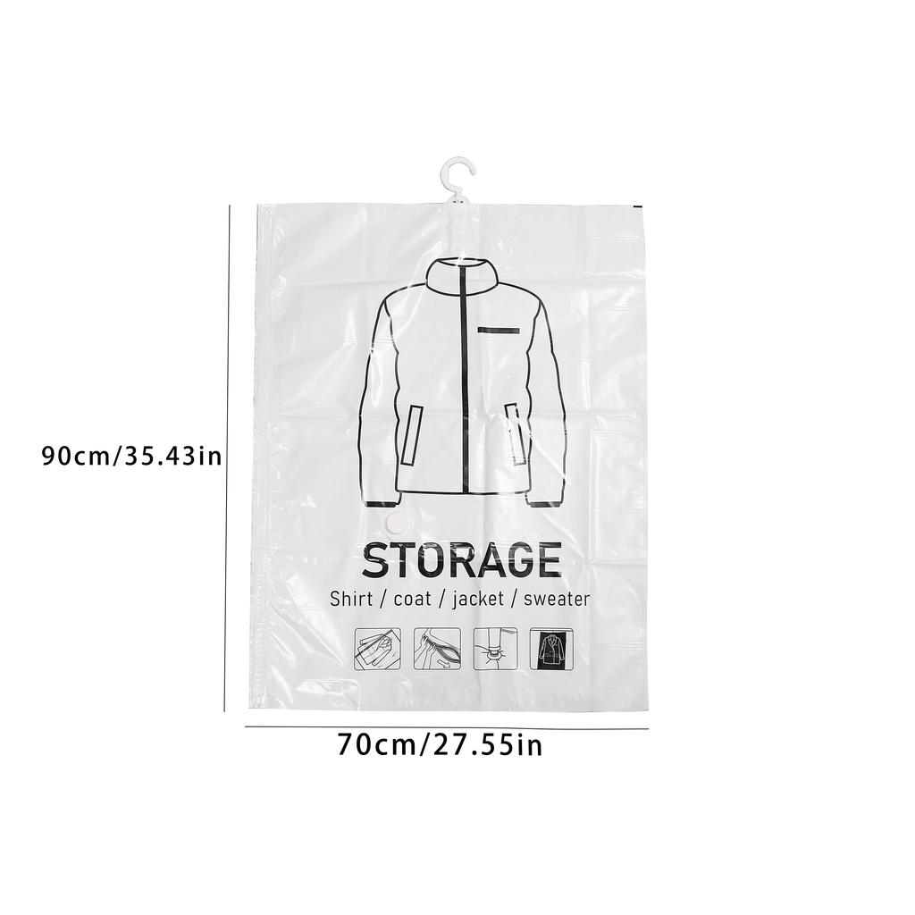 Hanging Vacuum Storage Space Saver Bags for Clothes for Suits, Dress, Jacket