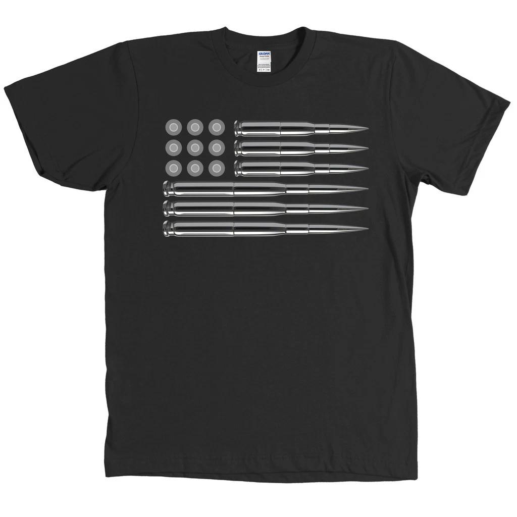 

American Flag Made of Bullet Casings Shirt USA Gun Shell Tee - NEW - MANY COLORS S