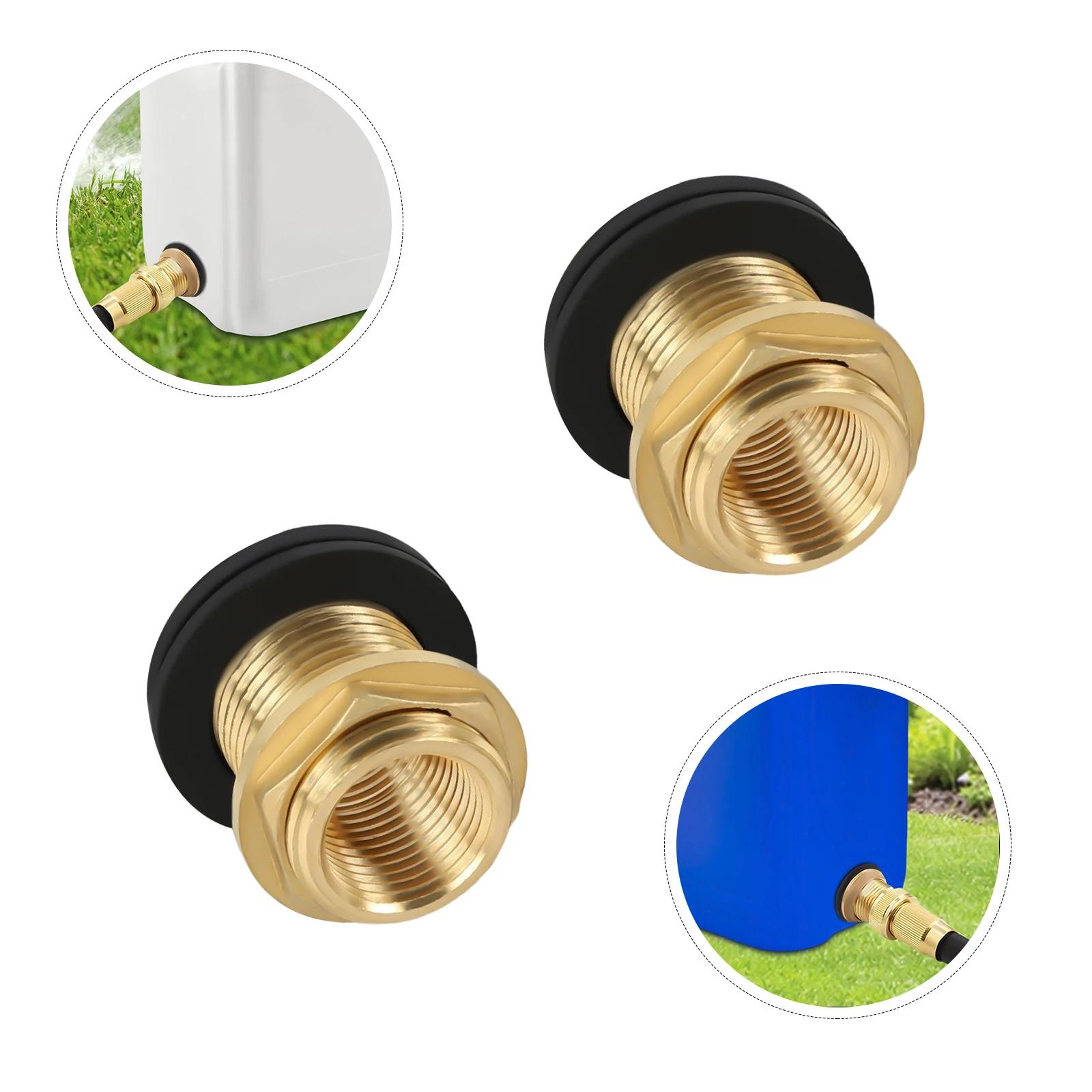 

Комплект из 2 штук соединителей для водяного бака, 1/2 внутренняя резьба NPT и 3/4 наружная резьба GHT, литая латунь, проходной фитинг с 2 резиновыми уплотнительными кольцами золотой