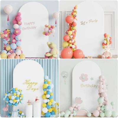 Polyester Wedding Arch Cover High Elasticity Solid Color Arch Stand Covers Round Background Arch Backdrop Cover