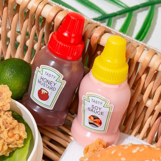 1 Set Bottles Sauce Squeeze Leak-proof Mini Condiment Squeeze Bottles Salad Dressing Jars