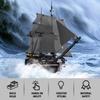 1424Pcs Black Pirates Ship Diy Adventure Boat Mini Bricks Building Blocks Assembled Model Toys for Boys Kids Christmas Gifts