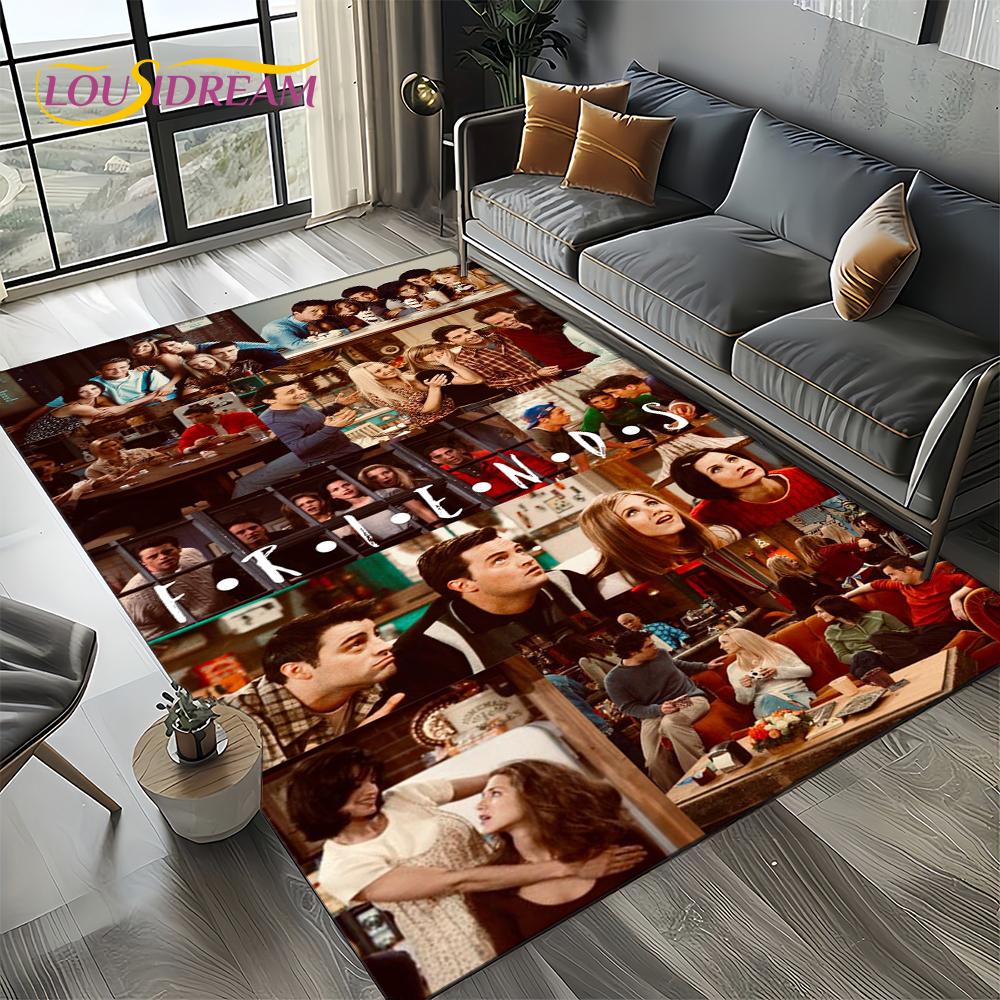 Tappeto Central Perk Friends TV Show per Soggiorno Camera da Letto Casa Decorazione Divano, Tappeto per Area Giochi Bambini Tappetino Antiscivolo Regalo