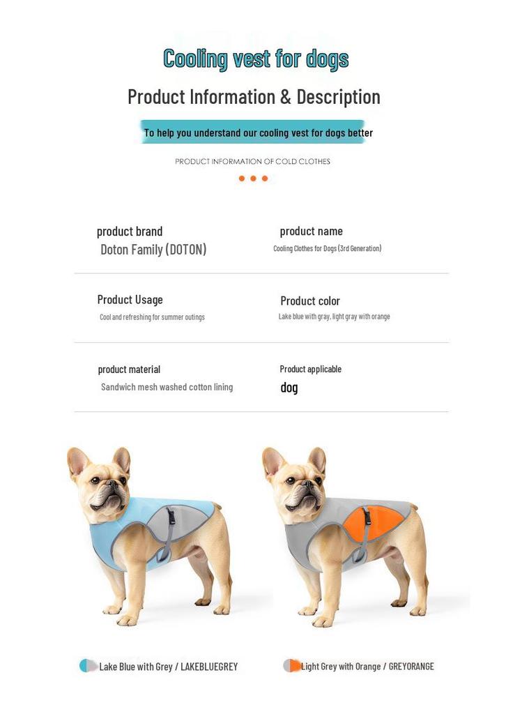 Pet Cooling Vest: Breathable, Anti-Heatstroke Dog Apparel with Reflective Strip for Summer