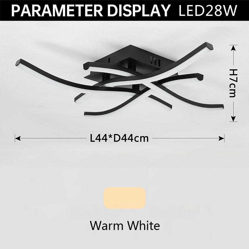

Потолочный светильник, современный светильник для гостиной, столовой, спальни, балкона, светодиодный потолочный светильник 28 Вт, изогнутый дизайн, панельные светильники для дома