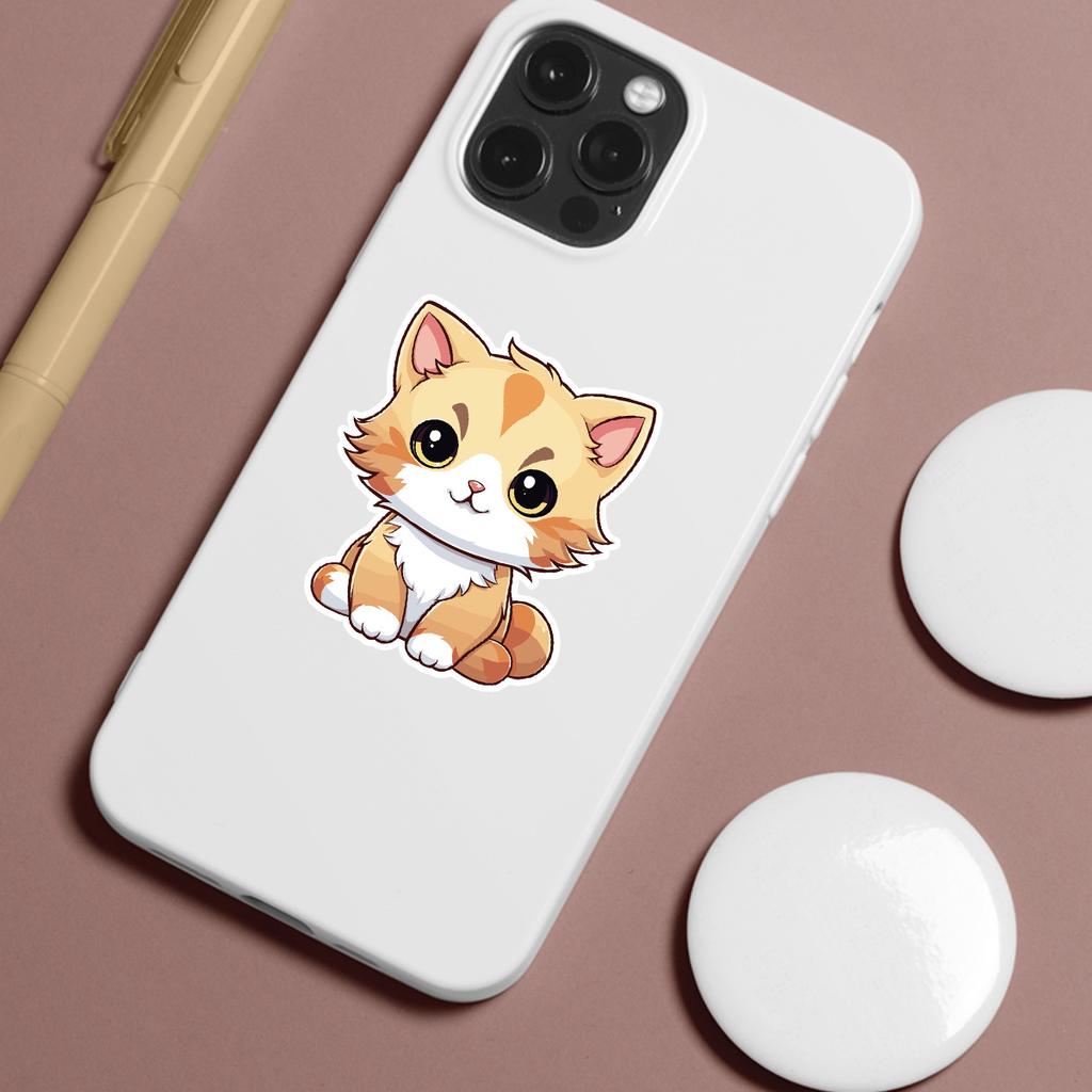 100 Cute Kitten Doodle Stickers for DIY Stationery, Water Cups, Computers, Luggage, and Waterproof Decorative Stickers